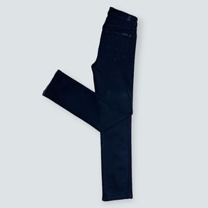7 for all Mankind Kimmie Straight Leg Black Rayon Blend Jeans Size 28 in EUC